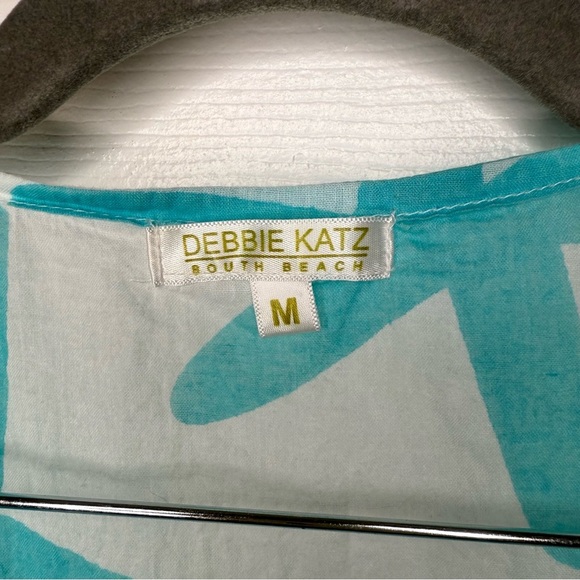 Debbie Katz South Beach Turquoise Starfish Swim Coverup 100% Cotton Size Medium - Picture 3 of 6